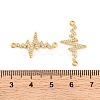 Brass Micro Pave Clear Cubic Zirconia Connector Charms KK-U017-01B-G-3