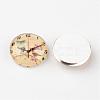 Clock Printed Glass Cabochons X-GGLA-A002-12mm-YY-5