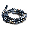 Opaque Solid Color Electroplate Glass Beads Strands EGLA-A039-P4mm-B09-2