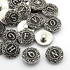 Platinum Plated Zinc Alloy Enamel Letter Jewelry Snap Buttons X-SNAP-N010-86-NR-1