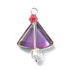 Electroplate Transparent Glass Beaded Pendents PALLOY-JF02116-2