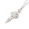 Minimalist Lotus Alloy Pendant Necklace for Women NJEW-I113-03P-3
