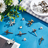 DELORIGIN 8Pcs 4 Style 4 Pointed Star & Bear Alloy Adjustable Jean Button Pins AJEW-DR0001-33-3