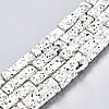Electroplated Natural Lava Rock Beads Strands X-G-T114-63S-3