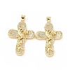 Brass Micro Pave Cubic Zirconia Pendants ZIRC-P106-06G-2