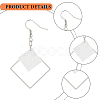 ANATTASOUL 2 Pairs 2 Colors White Acrylic Rhombus Dangle Earrings EJEW-AN0001-85-3