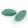 Craft Findings Dyed Synthetic Turquoise Gemstone Flat Back Cabochons TURQ-S265-7x14mm-02-1