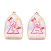 Printed Rack Plating Alloy Enamel Pendants ENAM-T020-03F-3