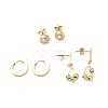 3 Pairs 3 Style Crystal Rhinestone Roman Number & Teardrop Dangle Stud Earrings EJEW-B020-05G-1