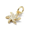 Brass Micro Pave Clear Cubic Zirconia Charms KK-H475-59G-10-2