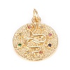 Brass Micro Pave Cubic Zirconia Pendants KK-O126-06G-1