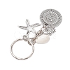 Tibetan Style Alloy with Natural Shell Keychain KEYC-JKC00929-5