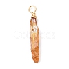 Electroplated Raw Rough Natural Quartz Crystal Copper Wire Wrapped Pendants PALLOY-JF02410-01-3