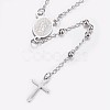 304 Stainless Steel Rosary Bead Necklaces NJEW-I205-14P-2