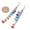 Chakra Natural & Synthetic Mixed Gemstomne Beaded Dangle Earrings EJEW-JE05427-02-3