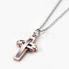 304 Stainless Steel Pendant Necklaces NJEW-O112-09-3