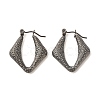 Ion Plating(IP) 304 Stainless Steel Chunky Rhombus Hoop Earrings for Women EJEW-K242-01B-1