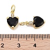 Brass Micro Pave Cubic Zirconia Charms KK-C051-05G-01-3