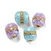 Rack Plating Brass Micro Pave Cubic Zirconia with Synthetic Opal Beads KK-B080-01A-1