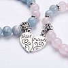 Natural Gemstone Charm Stretch Bracelets BJEW-JB03162-2