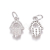 Brass Micro Pave Clear Cubic Zirconia Charms ZIRC-I036-08P-1