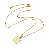 Ion Plating(IP) Rectangle with Initial Letter 304 Stainless Steel Pendant Necklace NJEW-R265-04G-P-3