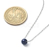 Natural Lapis Lazuli Round Bead Pendant Necklaces NJEW-JN04551-03-4