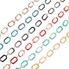   6 Strands 6 Colors Handmade Acrylic Paperclip Chains AJEW-PH0003-92-8