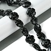 Natural Black Stone Beads Strands G-H023-B16-01-2