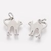 201 Stainless Steel Kitten Pendants STAS-S105-T465S-2