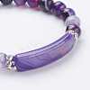 Natural Agate Beads Charm Bracelets BJEW-K164-C-3
