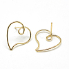 Brass Stud Earrings KK-T032-166G-2