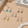 5 Pair 5 Color Bling Resin Flat Round Dangle Earrings EJEW-JE05155-2