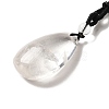 Natural Quartz Crystal Nuggets Pendant Necklace with Polyester Cord for Women G-H285-05B-3