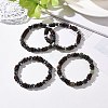 4Pcs Natural Crackle Agate & Indian Agate & Natural Agate & Synthetic Hematite and Coconut Beads Stretch Bracelets Set for Women Men BJEW-JB08937-2