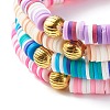 Handmade Polymer Clay Heishi Beads Stretch Bracelets Set BJEW-JB07394-3