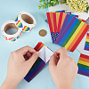 SUPERFINDINGS 2 Roll 2 Style Stickers Roll and 8 Sheets 2 Style Rectangle with Rainbow Waterproof PVC Sticker DIY-FH0003-87-3