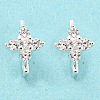 Rack Plating Brass Micro Pave Clear Cubic Zirconia Connector Charms KK-F864-06S-2