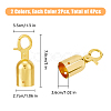 SUPERFINDINGS 4Pcs 2 Colors Zinc Alloy Cord Ends FIND-FH0008-76-2