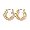 Ion Plating(IP) 304 Stainless Steel Donut with Star Hoop Earrings for Women EJEW-E199-03G-1