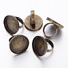 Antique Bronze Tone Adjustable Brass Ring Shanks X-KK-J057-AB-1