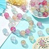 50Pcs UV Plating Rainbow Iridescent Acrylic Beads PACR-CJ0001-28-5