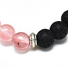 Cherry Quartz Glass Beads Stretch Bracelets BJEW-R309-02-A15-2