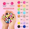 48Pcs 16 Colors Baking Paint Acrylic Beads MACR-TA0001-44-12