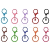 10Pcs 10 Colors Baking Painted Zinc Alloy Keychain Clasps FIND-YW0004-55-2