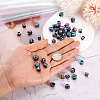 Fashewelry 50Pcs 5 Style Rainbow Color Alloy European Beads FIND-FW0001-32-NR-7