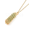 Double Pointed Mixed Stone Pendant Necklace for Girl Women NJEW-JN03684-4