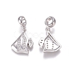 Brass Micro Pave Clear Cubic Zirconia European Dangle Charms ZIRC-I036-17P-1