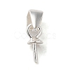 Rhodium Plated 925 Sterling Silver Cup Pearl Bail Pin Pendants STER-P008-03-1