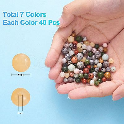 280Pcs 7 Style Natural Gemstone Beads G-SZ0001-99B-1